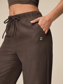 OutZeal Women Outdoor Pants Casual Work Soft Mid Waist Straight Leg Pants - Coffee Brown - View 7