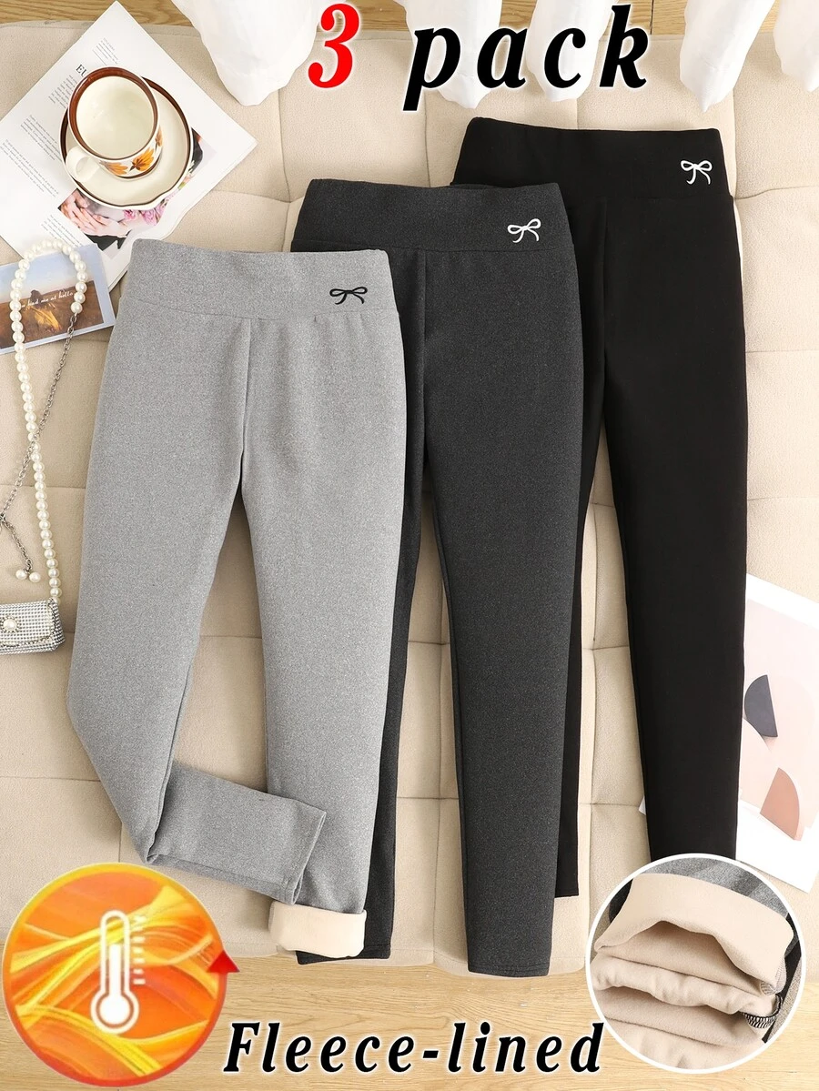 SHEIN 3PCS Tween Girls Leggings Autumn Kids - Multicolor - View 1