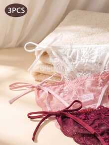 Snug Zone 女款蕾絲性感日常三角內褲 3件/包 - 彩色 - 查看 4