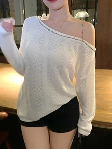 Dazy Plus Sweet & Hot Girl Cold Shoulder Top Women's Design-Driven Niche Spring/Autumn Top - Apricot - View 2