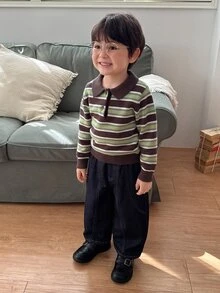 Dazy Kids Infant (Boy) Japanese Style Loose Patchwork Korean Version Casual Denim - Dark Wash - View 4