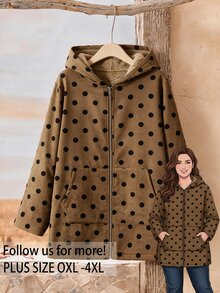 Rusticease Plus Size Colorblock Pocket Zip Fleece Hooded Extra Long Sleeve Jacket Casual Outerwear Fall Winter 2026 - Multicolor - View 10