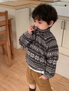 Dazy Kids Infant (Boy) Soft Fleece Long Sleeve Sweatshirt, Autumn/Winter - Grey - View 3