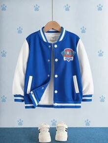 SHEIN | PAW Patrol جاكيت كاجوال يومي بأكمام طويلة مطبوع عليه حروف كرتونية للأولاد الصغار - متعدد الألوان - مشاهدة 2