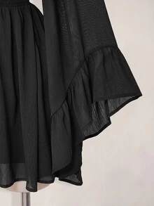 SHEIN ICON 女款度假風抓皺洋裝 - 深灰色 - 查看 11