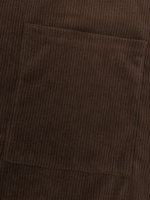 SHEIN Maillard Style V-Neck Corduroy Overall Jumpsuit For Women, Front Button Closure, Large Pockets, Loose Wide Leg, Sleeveless Long Pants - Brown - View 7