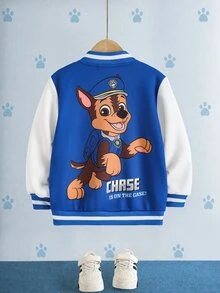 SHEIN | PAW Patrol جاكيت كاجوال يومي بأكمام طويلة مطبوع عليه حروف كرتونية للأولاد الصغار - متعدد الألوان - مشاهدة 3