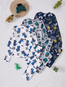 男童長袖長褲修身居家服 - 彩色 - 查看 2