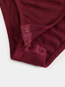 Svart stickad jumpsuit med mock neck för tweenflickor, stretchig, figursydd, bekväm och mångsidig vardagsoutfit - Bourgogne - Visa 4