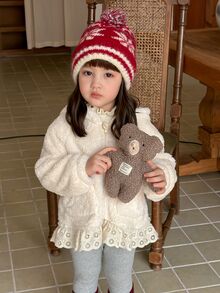 DAZY Baby Girl Casual Versatile Everyday Outing Hooded Jacket - Apricot - View 2