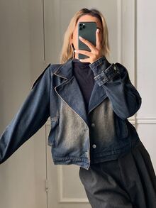 DAZY Women's Single-Breasted Casual Everyday Denim Jacket - Grey - View 4