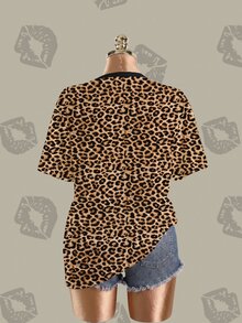 Betty Boop x SHEIN Plus Size Cartoon Print Short Sleeve Fashion T-Shirt - White - View 8