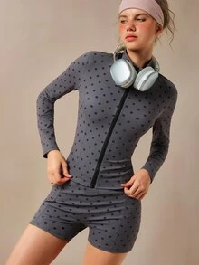 VARSIVA High Neck Long Sleeves Skinny Women Sports Sets - Multicolor - View 5