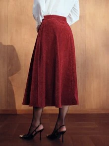 MOTF PREMIUM WOMEN'S AUTUMN/WINTER VINTAGE FULL SKIRT - Redwood - View 6