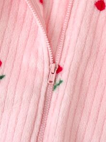 SHEIN 女嬰可愛舒適長袖連帽連身衣 - 粉色 - 查看 5
