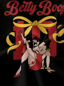 Betty Boop x SHEIN 女款卡通印花撞色長袖運動衫 - 白色 - 查看 4