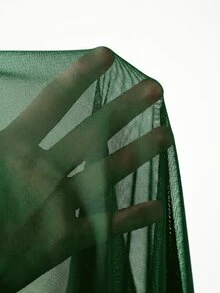 Swim Vcay 大尺碼女款純色圓領短袖度假罩衫洋裝 - 綠色 - 查看 7