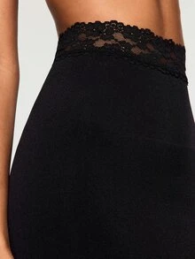 Ocili 1pc Lace Trim Lightweight Comfortable Half Slip Dress Skirt Inner Layer Suitable For Daily Wear - Black - View 5