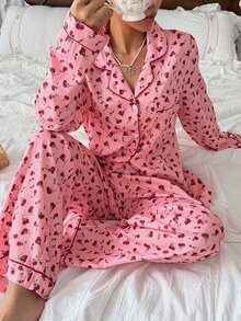 CottageSlumber Women's New Ditsy Floral Casual Long Sleeve Long Pants Pajama Set - Pink - View 6