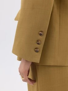KÆRIA Hus Blazer Berkancing Tunggal - Potongan Rapi - Warna Chartreuse Lembut - Sepenuhnya Berlapisan, Cocok untuk Kantor, Elegan - Angsa kuning - View 8