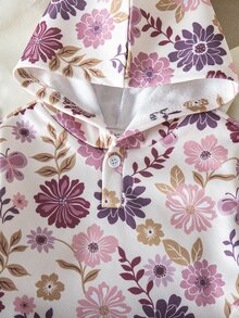 LMoss Kids Baby Girl Floral Print Casual Daily Sweatshirt - Multicolor - View 4