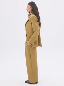 KÆRIA Hus Blazer Berkancing Tunggal - Potongan Rapi - Warna Chartreuse Lembut - Sepenuhnya Berlapisan, Cocok untuk Kantor, Elegan - Angsa kuning - View 4
