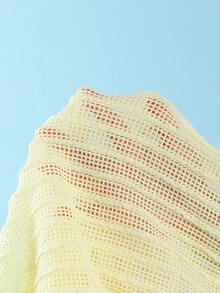SHEIN Swim 26SS 春夏度假海灘波希米亞風編織棕紅色比基尼泳衣附褲子 3 件套 - 綠色 - 查看 3