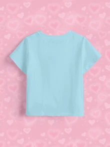 THE POWERPUFF GIRLS X SHEIN Young Girl Cartoon Print Short Sleeve T-Shirt For Daily Wear - White - View 7