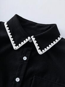 GlowEve Women's Colorblock Casual Versatile Everyday Outing Shirt - Black - View 5