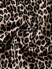 Betty Boop x SHEIN Women's Leopard Print & Letter Print Camisole Top And Shorts Pajama Set Betty Boop - Brown - View 5