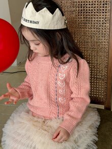 DAZY Infant/Toddler (Girl) Round Neck Korean Style Long Sleeve Autumn/Winter Sweater - Multicolor - View 7