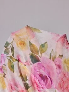 Slumberist French Floral Lace Cami Camisole, Waist-Flattering Ruffle Wide Leg Lounge Pants - Apricot - View 7