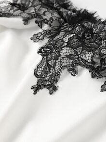 Easura Casual 2-delat set för kvinnor i plus size med spets, patchwork, asymmetrisk axel, topp och kjol för hösten - Multifärgad - Visa 11