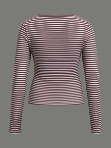 SHEIN LUNE CURVE 4件組圓領長袖T恤，休閒時尚女款秋季日常穿著上衣 - 彩色 - 查看 6