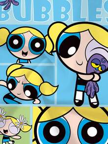 THE POWERPUFF GIRLS X SHEIN Young Girl Cartoon Print Short Sleeve T-Shirt For Daily Wear - White - View 6