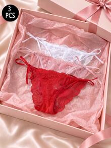 Snug Zone 女款蕾絲側綁帶三角內褲 3 件組 - 彩色 - 查看 6