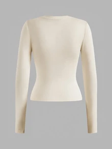 SHEIN EZwear 女款純色長袖休閒T恤（2件組） - 彩色 - 查看 6