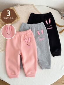 SHEIN 3PCS Baby Girls Bottoms - Multicolor - View 3