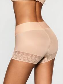 SHAPORA 1pc Women's Shaping Bottoms, Waist Cincher Butt Lift Tummy Control Pants, Daily Commute Fitness Date Shaping Pants - Apricot - View 3