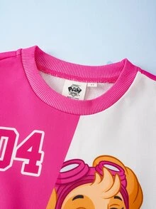 SHEIN | PAW Patrol 女童卡通印花長袖運動衫與慢跑褲套裝 - 彩色 - 查看 4