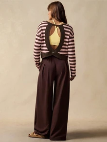 VARSIVA Women's Striped Colorblock Long Sleeve Minimalist Sports T-Shirt - Multicolor - View 6