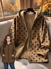Rusticease Plus Size Colorblock Pocket Zip Fleece Hooded Extra Long Sleeve Jacket Casual Outerwear Fall Winter 2026 - Multicolor - View 11