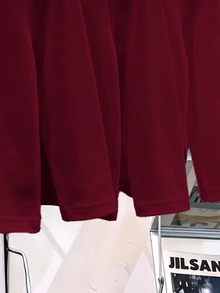 Elladie kids 女童白色3件組長袖 Polo 衫，精緻愛心鈕扣，長袖 T 恤，基本純色修身 T 恤，適合返校季 - 酒紅色 - 查看 5