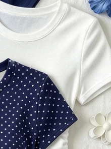 3PCS Teen Girls T-Shirts - Multicolor - View 4