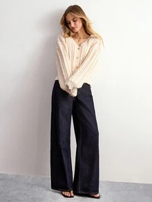 Willow Rêve 女款素色休閒百搭日常外出開襟衫 - 奶油色 - 查看 3