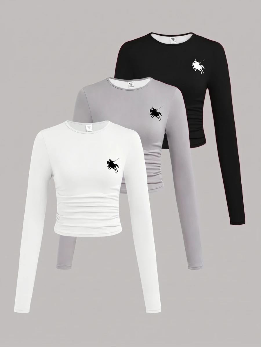 3件裝青少年女孩T恤 - 彩色 - 查看 1