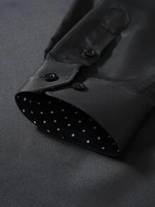 Manfinity Bizformal Men's Color Block Single-Breasted Casual Versatile Daily Wear Shirt, Formal, Ceremony - Black - View 5