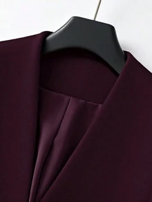 GlowEve CURVE Plus Size New Fashion Fall/Winter Long Sleeve Casual Elegant Business Casual Women's Jacket Formal Evening Purple Work Wear Women Winter Party Beach - Burgundy - View 6