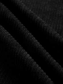 Linhara CURVE Spring/Autumn Corduroy Patchwork Denim Contrast Color Personalized Commuter Casual Elegant Plus Size Blazer - Black - View 3