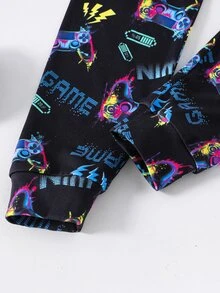 Piyama Anak Laki-laki Remaja 2 Potong Motif Konsol Game Fluorescent, Kerah Bulat, Lengan Panjang, Celana Panjang, Kasual, Nyaman, Pas di Rumah, Cocok untuk Musim Gugur/Dingin, Acara Keluarga, Pesta Piyama, Pemotretan. - MultiWarna - View 6